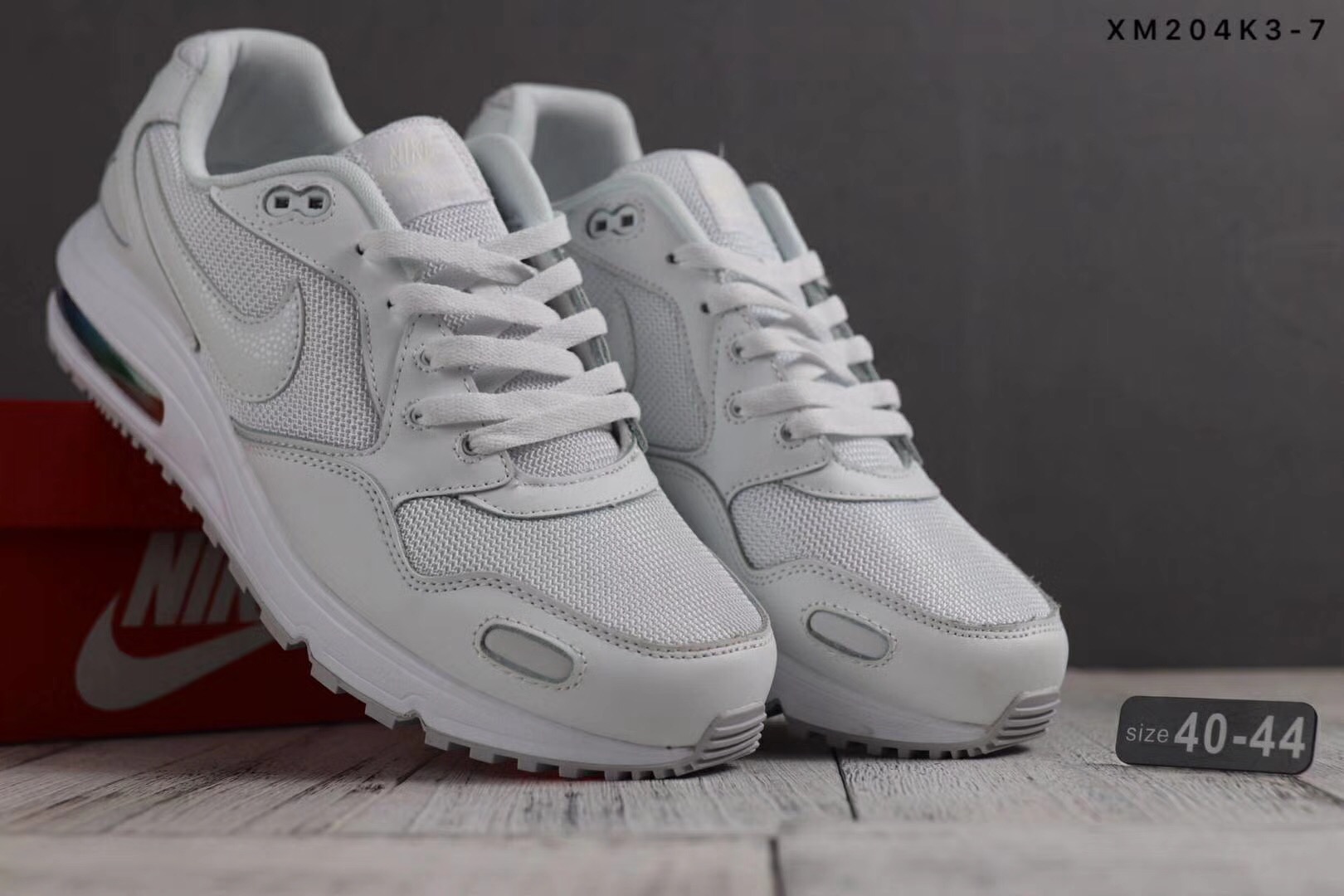 Men Nike Air Max 1 Max All White Running Shoes - Click Image to Close